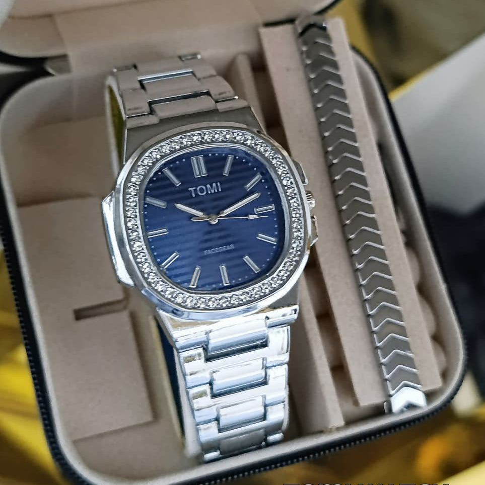 TOMI DAIMONDS STONE WATCH - SILVER EDITION