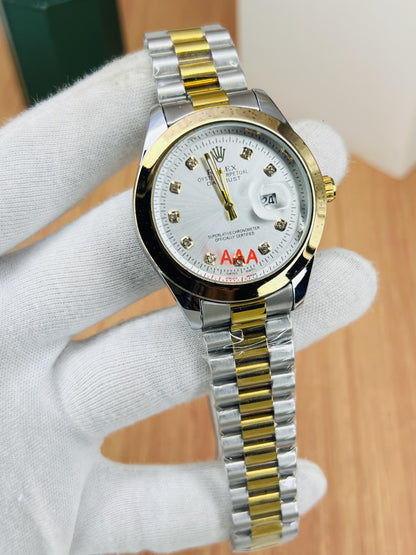 ROLEX DATEADJUST PLAIN BEZEL – STONE DIAL EDITION