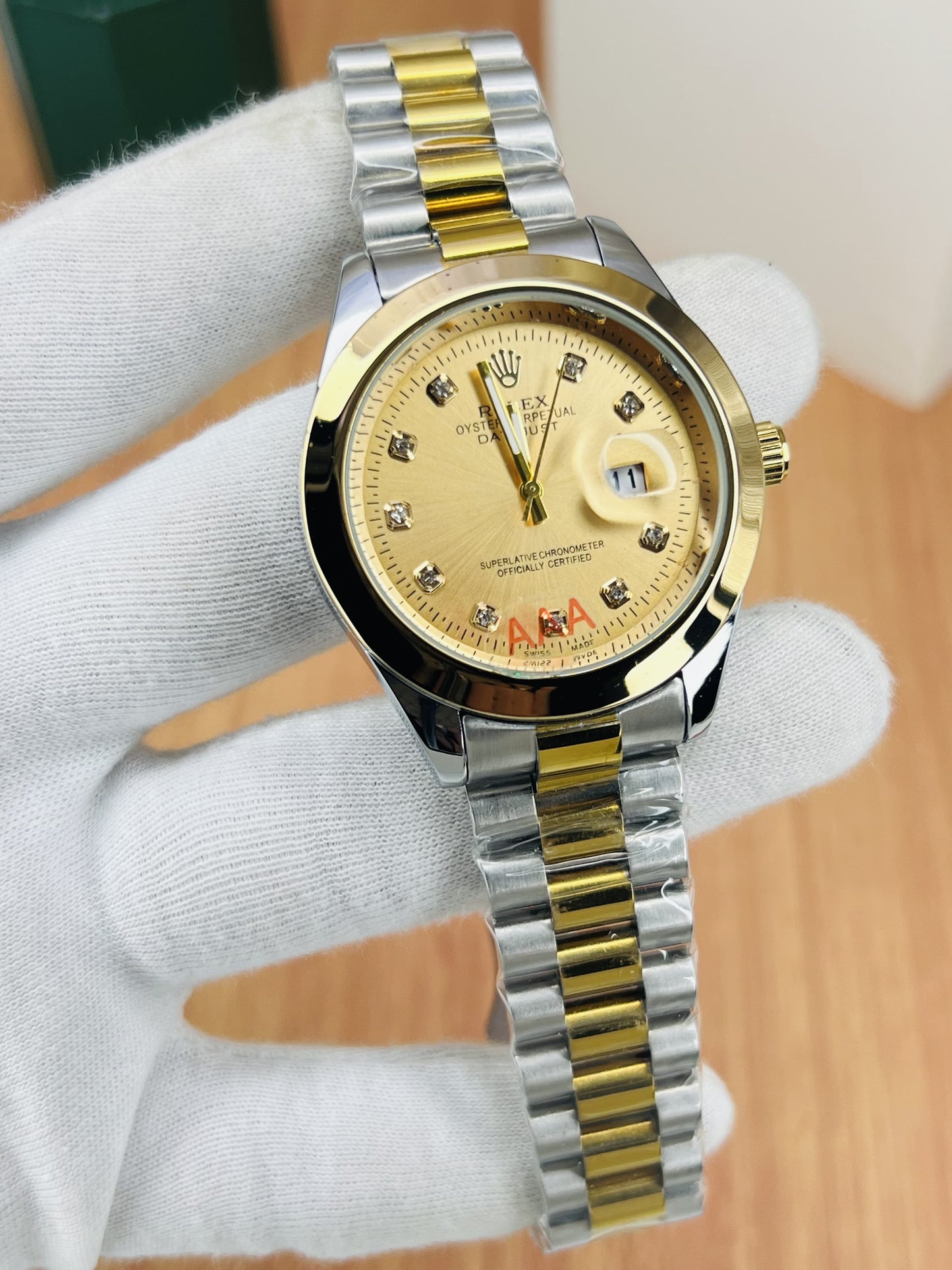 ROLEX DATEADJUST PLAIN BEZEL – STONE DIAL EDITION
