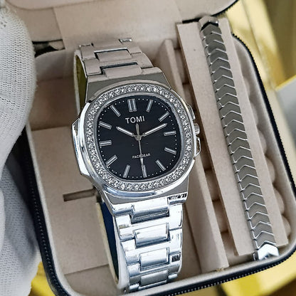 TOMI DAIMONDS STONE WATCH - SILVER EDITION