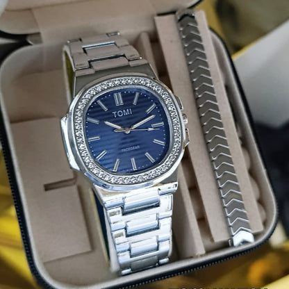 TOMI DAIMONDS STONE WATCH - SILVER EDITION